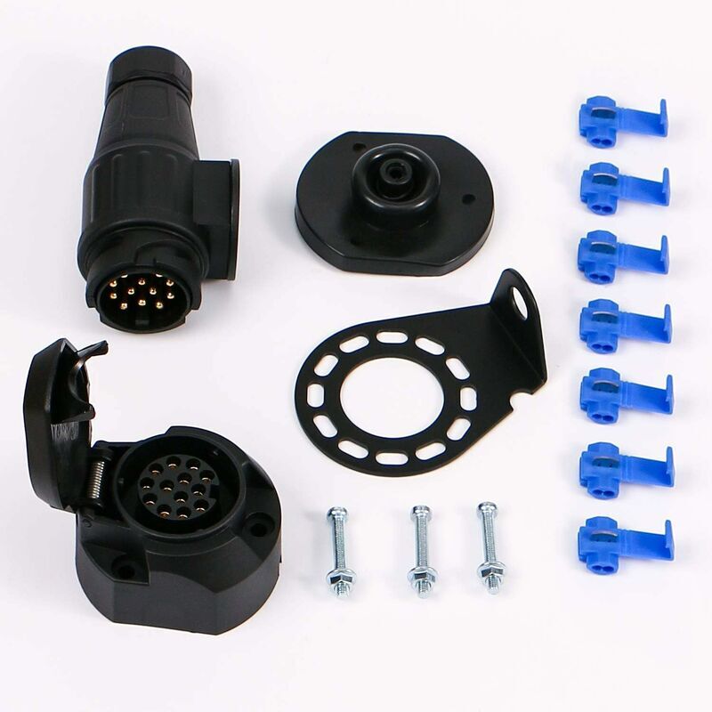 Start - Prise De Remorque 13 Broches, Kit D'Adaptateur De Connecteur De Remorque 12V Avec Tampon Étanche Pour Camping-Car Caravane