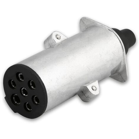 Prise de remorque à 7 broches, type N à 7 broches rondes Prise de câblage pour remorque, adaptateur de remorquage en aluminium pour remorques de caravanes (style européen)