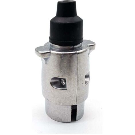 Prise de remorque mâle 7 Broches métal, Prise attelage 7 Broches Metal,connecteur Electrique 7 Broches Etanche pour remorque,12V fiche remorque 7 Broches métal
