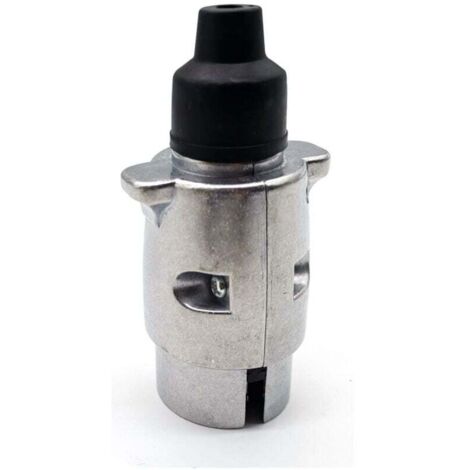 Prise de remorque mâle 7 Broches métal, Prise attelage 7 Broches Metal,connecteur Electrique 7 Broches Etanche pour remorque,12V fiche remorque 7 Broches métal