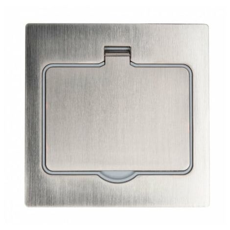 Prise de sol 2P+T 16A étanche – Encastrée – Aluminium brossé – IP44 – Connexion rapide – Pour chantiers humides – Nalto