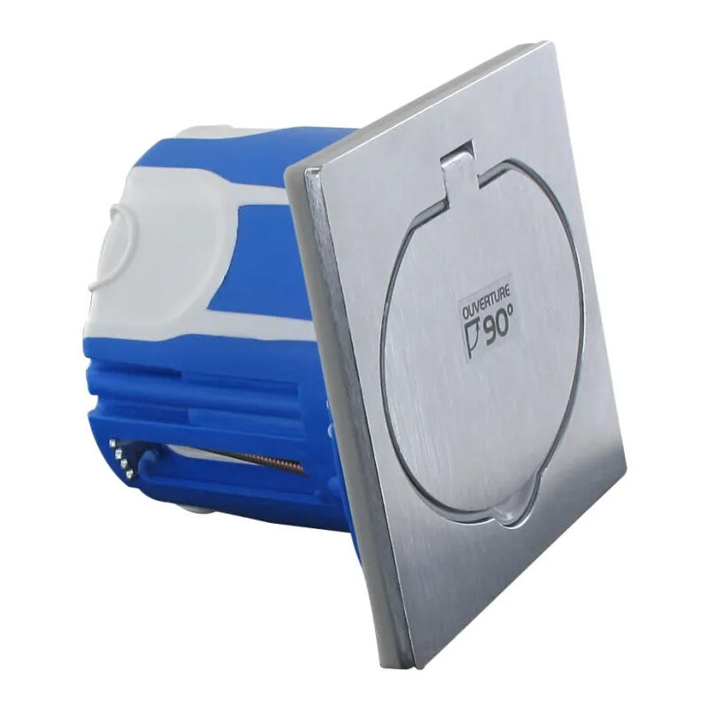 Boîtier multimat no air Ø67 mm - Profondeur 50 mm + Prise de sol étanche 2P + t IP44 BLM