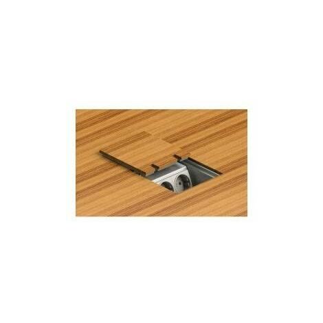 Prise de sol 8802B – 2-fach carrée en aluminium massif – Installation en saillie – Protection IP41 pour bureaux et espaces modernes