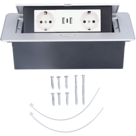 Prise de Sol Double USB avec Port Type‑C, Encastrable et Électrique aux Normes UE
