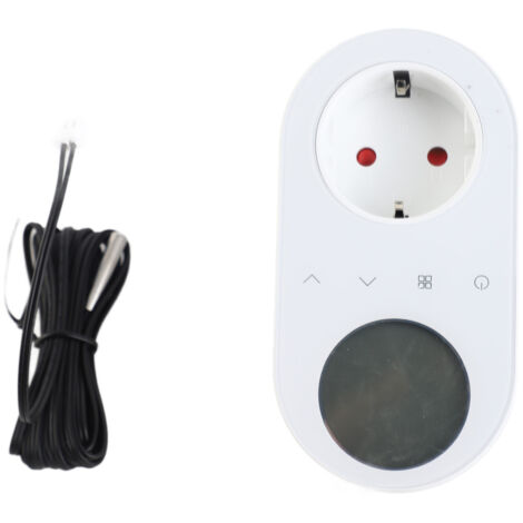 Prise de sortie de thermostat numérique, prise 16A, contrôleur de température 5+1+1, six périodes et mode de refroidissement de chauffage avec bouton tactile, écran LCD pour radiateur soufflant, radia