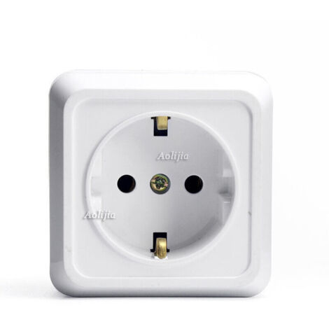 Prise de surface avec mise à la terre – prise murale avec sécurité enfant 250 V CA 16 A IP44 bipolaire – bloc de prises de surface pour usage intérieur – prise avec mise à la terre – prise