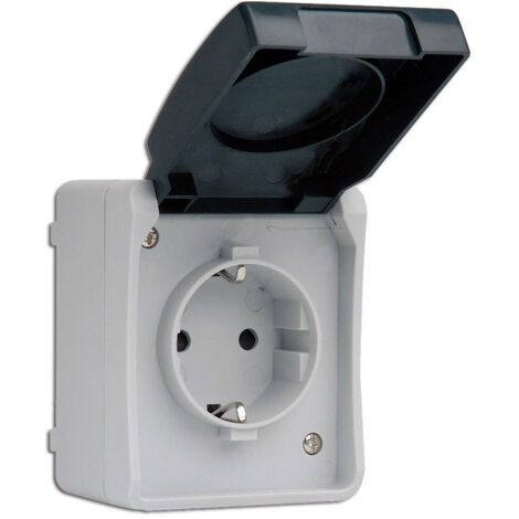 Prise de surface étanche avec couvercle 10/16A 250V MS535302