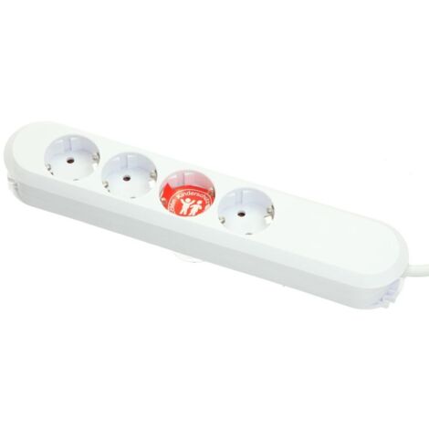 Prise de table quadruple Schuko blanc 1,5 m de câble
