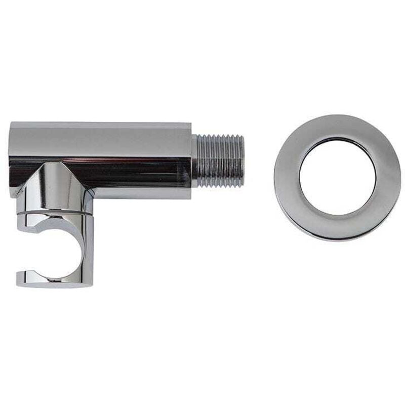 Kiamami Valentina - Prise D'eau Avec Support Rond En Laiton Chromé Pour Pommeau De Douche