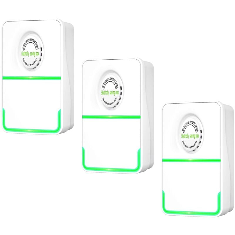 Ej.life - Prise d'économie d'énergie Domestique, 3 Pièces, Dispositif d'économie d'énergie, Boîte d'économie d'énergie Intelligente, 90 à 250V (Prise