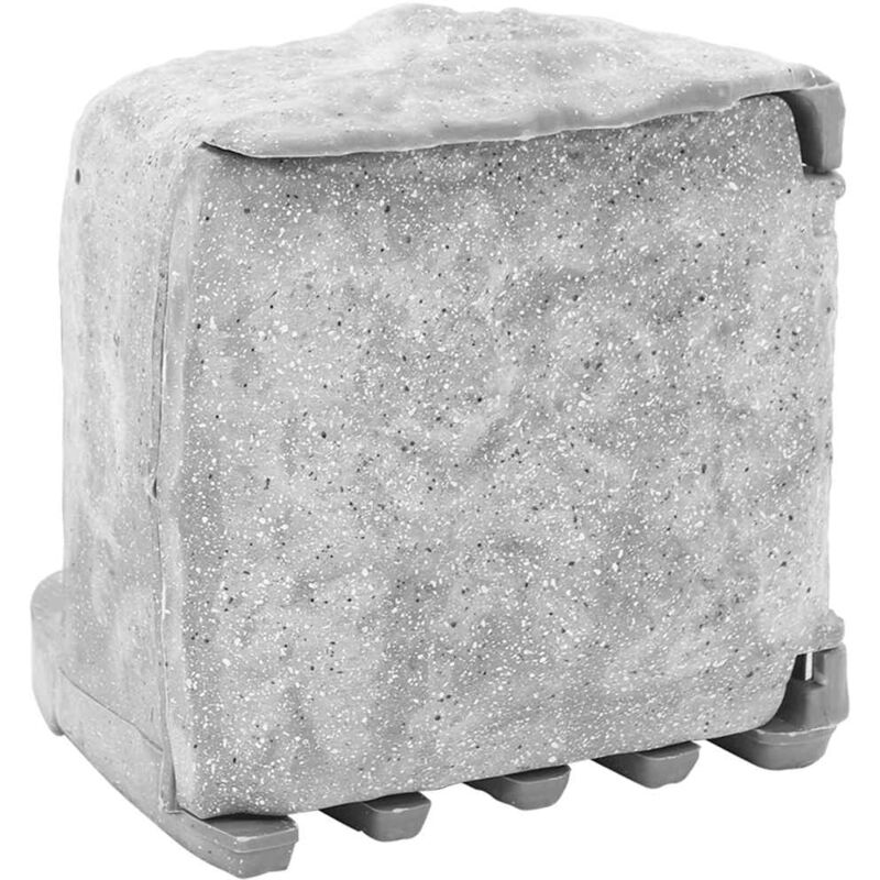 Vidaxl - Prise d'extérieur avec piquet à 4 voies aspect de pierre gris