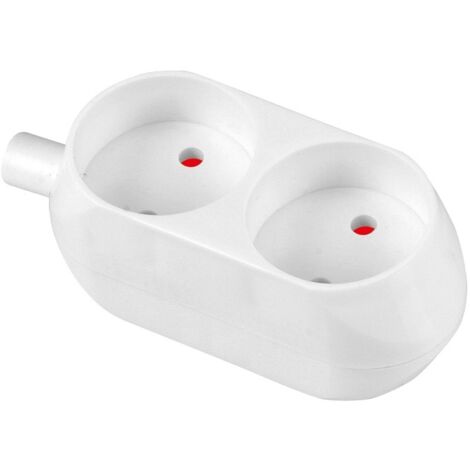 PRISE DOUBLE 16A 250V DÉTAILLABLE B/U BLANC - VT-302-0020