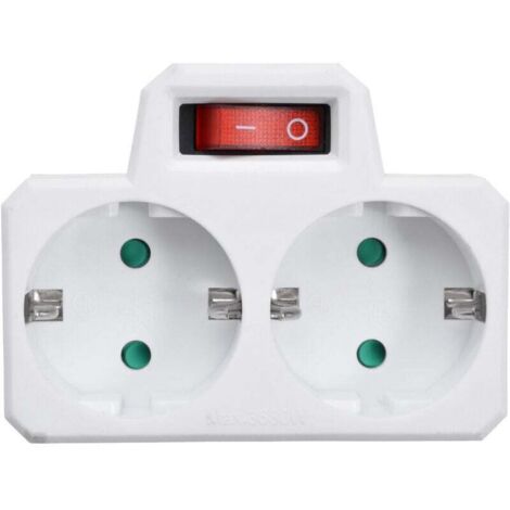 Prise double 440 V 16 A avec interrupteur - Adaptateur secteur standard UE avec interrupteur