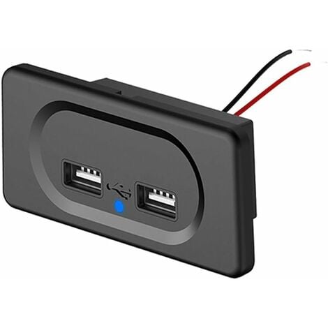Prise Double Chargeur USB, 12V-24V 3.1A Panneau de Commande du Chargeur de Voiture Prise de Charge Etanche pour Voiture Camion Moto Marine Camping-car SUV