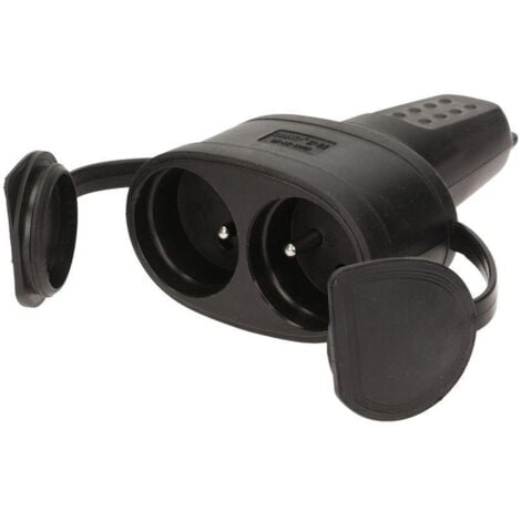 TRESICE FRANCE Prise double en caoutchouc anti-éclaboussures 2P+Z, IP44 OR-AE-13117