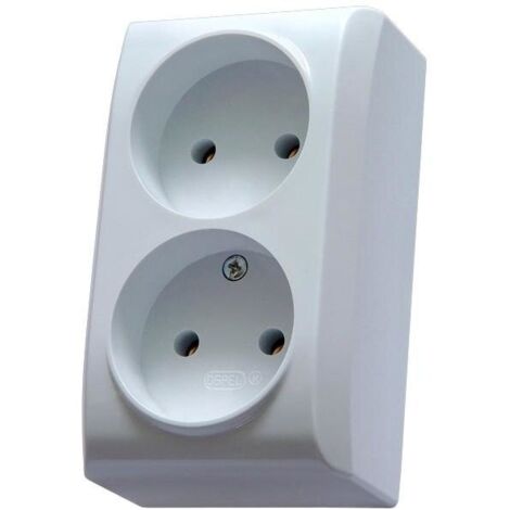 Prise double, N/T IP20, blanc BIS