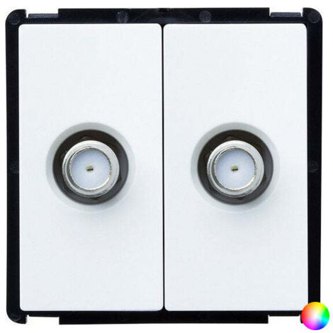 Prise Double Satellite Modern Blanc