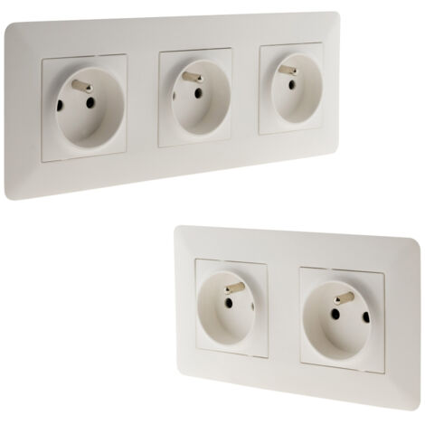 Prise double + simple 2P+T précâblée - installation rapide - Zenitech