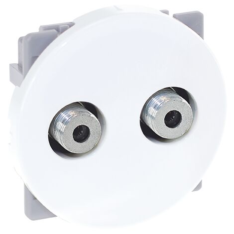 Prise Double TV  multi-services Type F - mâle - COMETE Blanc