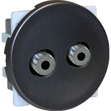 Prise Double TV multi-services Type F - mâle - COMETE Couleur Vulcain
