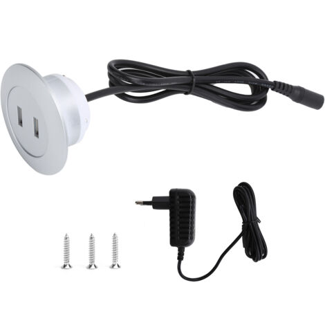 Prise Double USB 2.0 pour Canapé Reclinable Électrique, Alimentation 100‑240V avec Fiche UE Argent