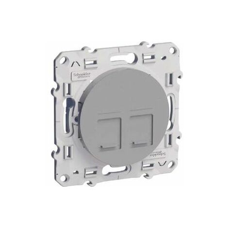 Prise Doubles RJ45 Multimedia Grade 3 Alu Schneider Electric Odace