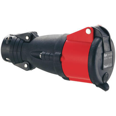 prise droite femelle 16 ampères 3p+t ip44 rouge - legrand hypra 52293
