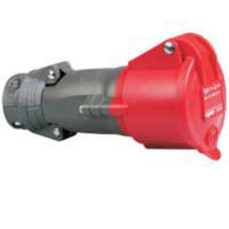 prise droite femelle 63 ampères 3p+n+t ip44 rouge - legrand hypra 53884