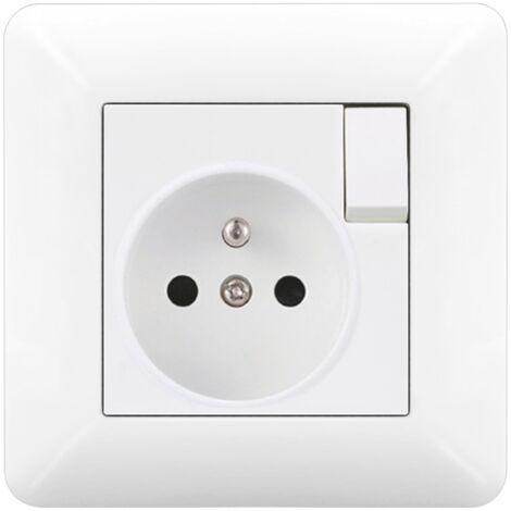 Prise Electrique Encastrée à Commutateur  Type 86 16A 220-250V Verre Trempé  Cuisine & Salle de Bain