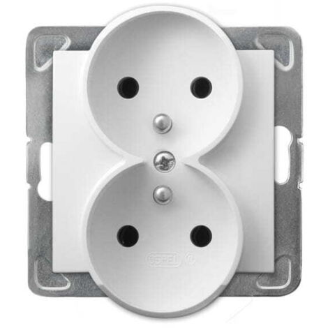 Prise électrique ospel gp-2yrz/m/00 double 16A 3520W