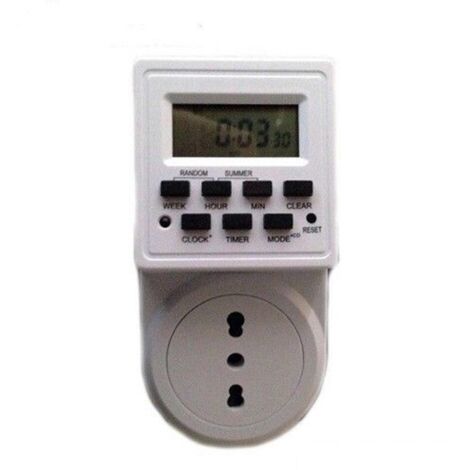 PRISE ÉLECTRIQUE TEMPORISÉE 230 V AVEC MINUTERIE PROGRAMMABLE HEBDOMADAIRE ET 24 HEURES