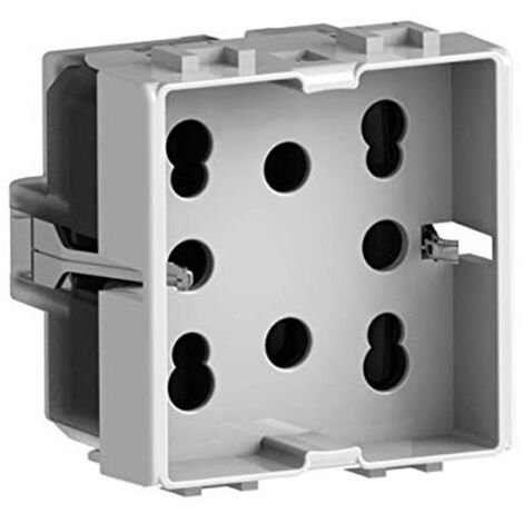 Prise électrique universelle bipasso et schuko 10/16A 2 modules Side 4Box pour Living blanc 4B.N.H21