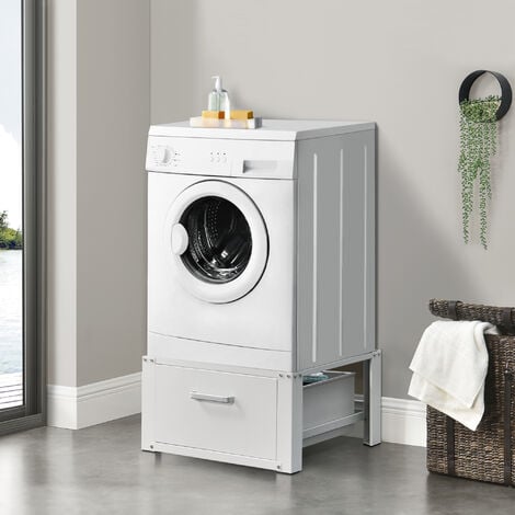 Meuble pour machine à laver et sèche-linge, en kit, 181 x 70 x 60,5 cm,  pieds réglables : : Gros électroménager
