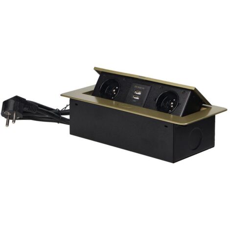 Prise encastrée 2x250V, 2xUSB OR-AE-13126/BR
