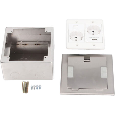 Prise Encastrée Au Sol 2500W 16A 2 Prises 1 Port USB Pour Ordinateur Alimentation Intégrée