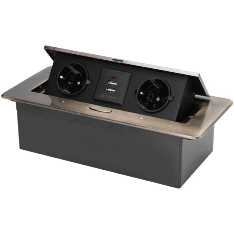 Prise Escamotable Double USB pour Table de Bureau, Prise Murale Intelligente 250V Maison