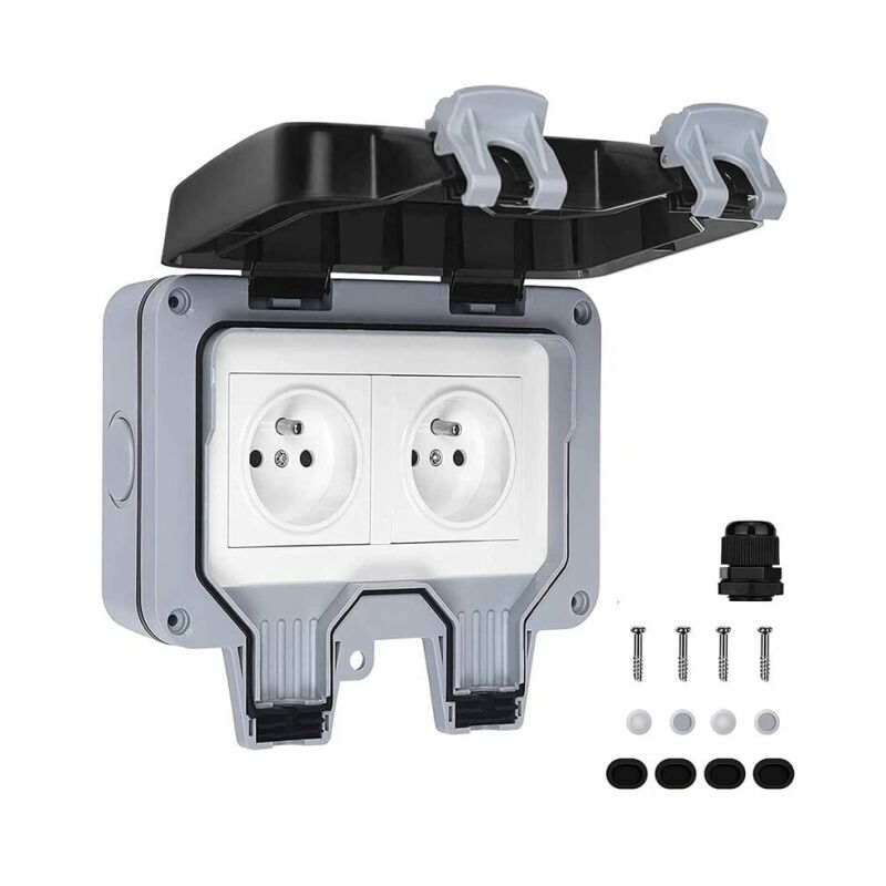 Prise étanche double prise de courant extérieure IP66 prise murale étanche