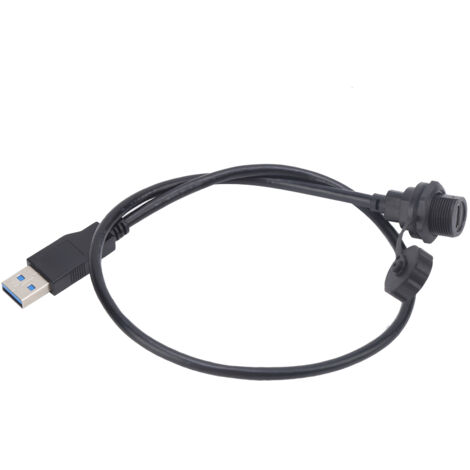 Prise étanche USB Type C femelle à montage panneau avec verrouillage fileté E10TPC-TF-F/U3-A-M (0.3M)