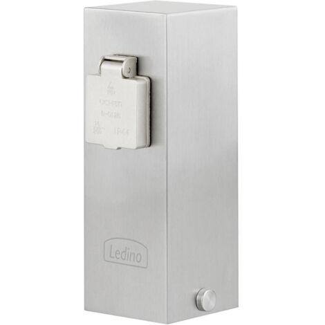 Prise extérieure 2 voies poteau inox jardin distributeur d'électricité terrasse LEDINO 1179000001015