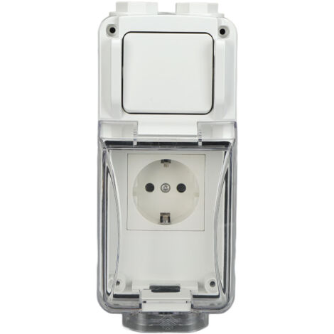 Prise extérieure étanche IP66 avec interrupteur 16A 250V pour usage jardin - Qualité allemande