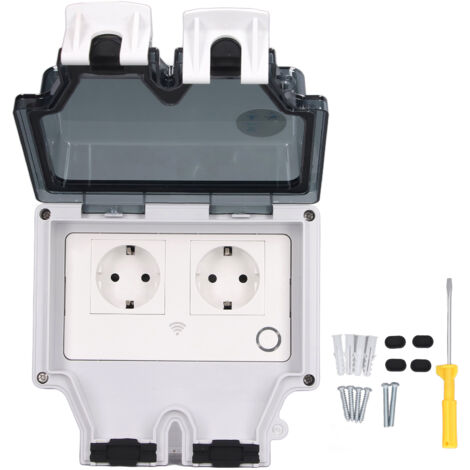 Prise Extérieure Étanche IP66 Intelligente Wifi, Type 86 16A, Connecteur EU 110‑250V, SNW-2SR