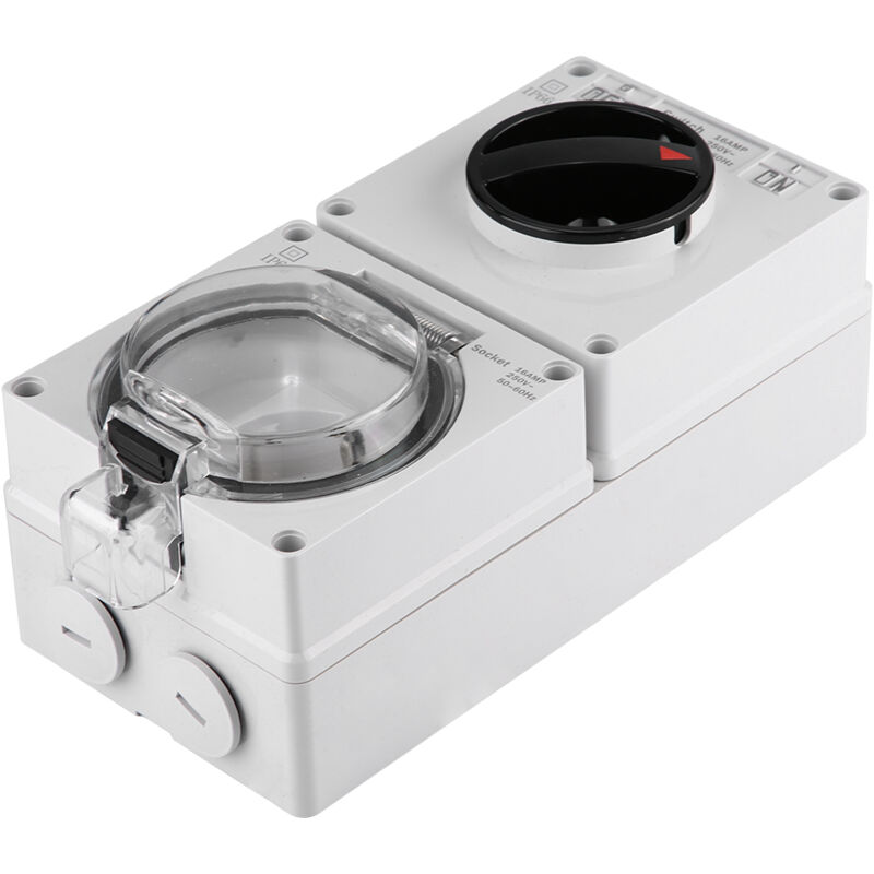 Prise extérieure étanche IP66 Prise anti-pluie avec volet - pour montage en saillie - avec interrupteur (250V style allemand)