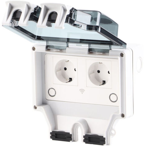 Prise Exterieure Etanche-Prise extérieure étanche Ip66 Avec interrupteur Témoin lumineux-16A 110-250V style européen - Prise de jardin Pour l'extérieur Cour intérieure