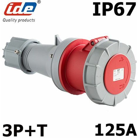 Prise femelle 3P+T 125A étanche IP67 avec ou sans fil pilote - AVEC ou SANS Fil pilote - Fiche femelle 3P+T 125A avec fil pilote