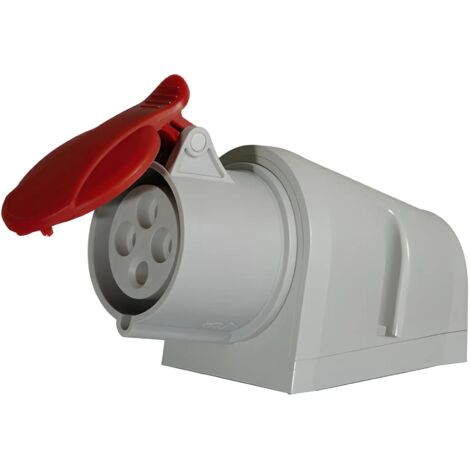 Prise femelle industrielle en saillie CEE 16A 400V 4P IP44 étanche avec clapet SEZ