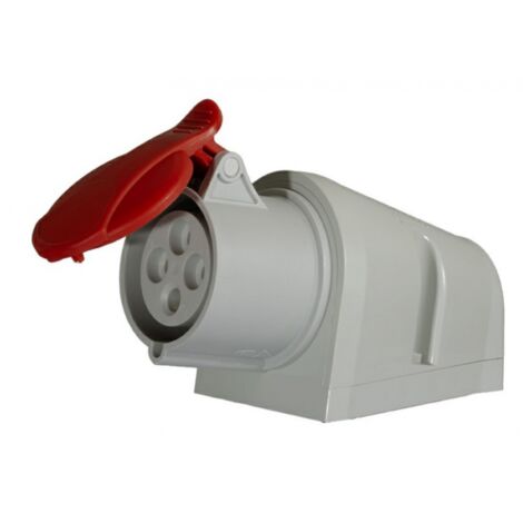 Prise femelle industrielle en saillie CEE 32A 400V 4P IP44 étanche avec clapet SEZ