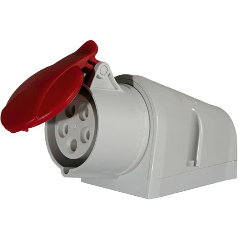 Prise femelle industrielle en saillie CEE 32A 400V 5P IP44 étanche avec clapet SEZ
