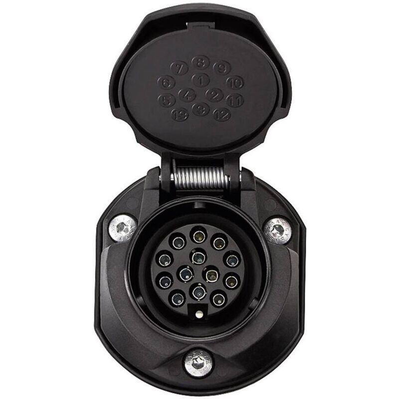 SecoRüt 30135 Anhänger-Steckdose [Steckdose 13polig - Stecker 13polig] ABS Kunststoff