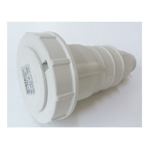 Prise fiche 3P+N+T 16A prolongateur gris PE 1H droite avec clapet IP67 OT BALS 31404