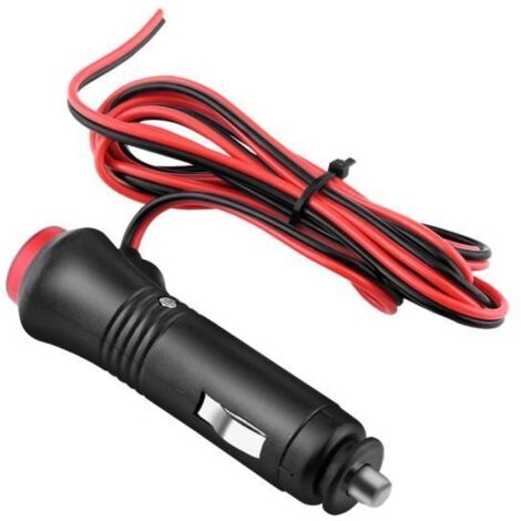 Prise Fiche, Fiche Connecteur Mâle pour Prise Allume-Cigare de Voiture Câble d\'Alimentation 1.5M avec Interrupteur -RAI